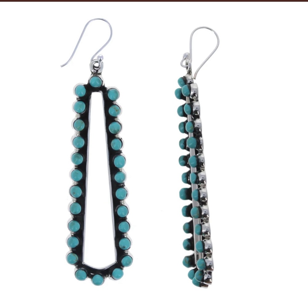 Statement Turquoise Frame Earrings - image 1